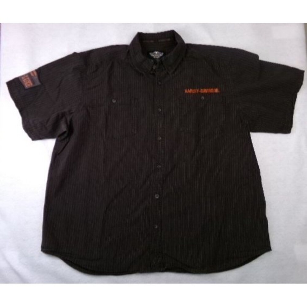 Harley Davidson Mans Short Sleeve Button Up Shirt Size 2XL
